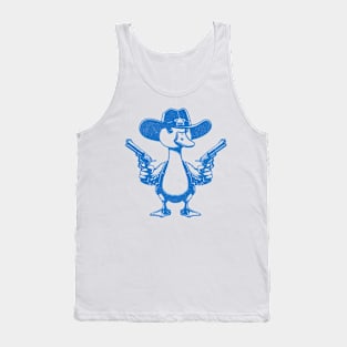 Vintage Outlaw Goose Sheriff in Blue - Wild West Silly Cowboy Distressed Retro Design Tank Top